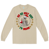 Mushroom ho ho holly shit skeleton santa Long Sleeve Tee - MaliasSmallBusiness