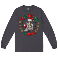 Smoke ho ho holly shit skeleton santa Long Sleeve Tee - MaliasSmallBusiness
