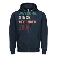 Navy Awesome Since December 2008 Zipper Hoodie - Bettercallsaul