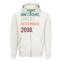 Oatmeal Heather Awesome Since December 2008 Zipper Hoodie - Bettercallsaul