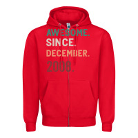 Red Awesome Since December 2008 Zipper Hoodie - Bettercallsaul