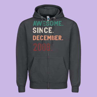 Awesome Since December 2008 Zipper Hoodie Designed By Bettercallsaul