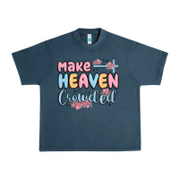 Midnight Navy make heaven crowded Urban Heavy Tee - MaliasSmallBusiness