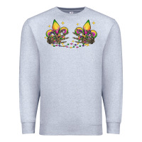 Heather Grey skeleton hands mardi gras Premium Sweatshirt - CowGirlArtShop