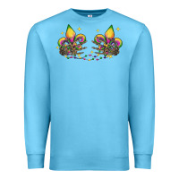 Ocean Blue skeleton hands mardi gras Premium Sweatshirt - CowGirlArtShop