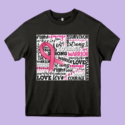 Breast Cancer Ribbon Heavy Core Tee Designed By Jahusdesignshop
