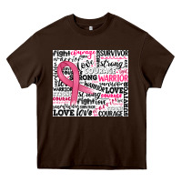 Chocolate Brown breast cancer ribbon Heavy Core Tee - JahusDesignShop