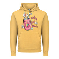 Vintage Mustard lucky girl drink Vintage Hoodie - MaliasSmallBusiness