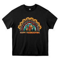 Black happy thanksgiving rainbow Heavy Core Tee - BarkalooDesign