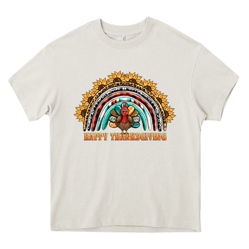 Happy Thanksgiving Rainbow Heavy Core Tee by BarkalooDesign | Teevron