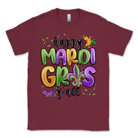 Burgundy happy mardi gras y'all Classic Tee - MaliasSmallBusiness