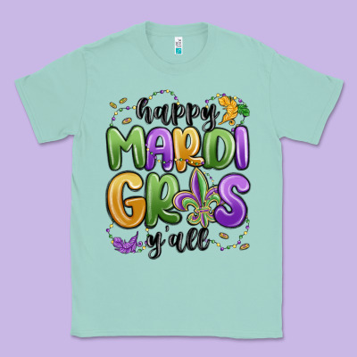Happy Mardi Gras Y'all Classic Tee Designed By Maliassmallbusiness