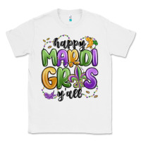 White happy mardi gras y'all Classic Tee - MaliasSmallBusiness
