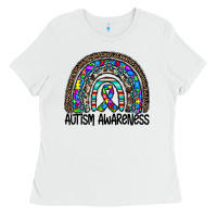 White autism awareness Ladies Tee - CowhideDigitalArt