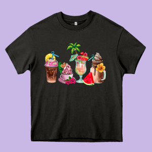 Summer Coffee Cups Heavy Core Tee Designed By Adodesignshop