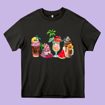 Summer Coffee Cups Heavy Core Tee Designed By Adodesignshop