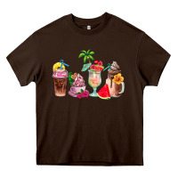 Chocolate Brown summer coffee cups Heavy Core Tee - AdoDesignShop