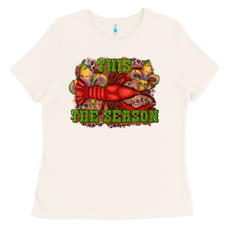 Mardi Gras This The Season Crawfish Fleur De Lis Ladies Tee by RanaPortraitStore | Teevron