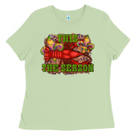 Matcha mardi gras this the season crawfish fleur de lis Ladies Tee - RanaPortraitStore