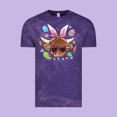 Easter Cow Vintage Tee Designed By Maliassmallbusiness