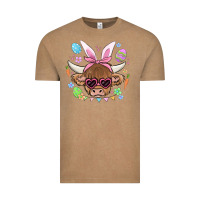 Vintage Coffee easter cow Vintage Tee - MaliasSmallBusiness