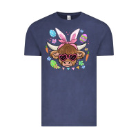 Vintage Denim easter cow Vintage Tee - MaliasSmallBusiness