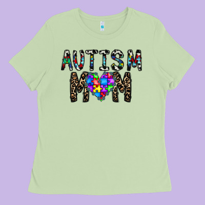 Autism Mom Ladies Tee Designed By Cowhidedigitalart
