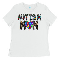 White autism mom Ladies Tee - CowhideDigitalArt
