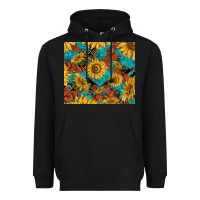 Black rustic sunflowers Heavyweight Hoodie - TumblerDesignByShophia