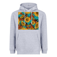 Heather Grey rustic sunflowers Heavyweight Hoodie - TumblerDesignByShophia