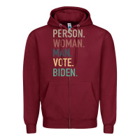 Burgundy Person Woman Man Vote Biden Zipper Hoodie - Bettercallsaul