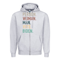 Heather Grey Person Woman Man Vote Biden Zipper Hoodie - Bettercallsaul