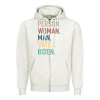 Oatmeal Heather Person Woman Man Vote Biden Zipper Hoodie - Bettercallsaul