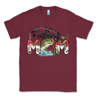 Burgundy fishing mom Classic Tee - MaliasSmallBusiness