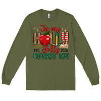 Army Green in my holly jolly teacher era Long Sleeve Tee - MaliasSmallBusiness