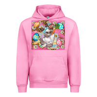 Fuchsia Pink Easter Bunny And Egg With Leopard Pattern Tumbler Urban Hoodie - BundleAndBundleShop
