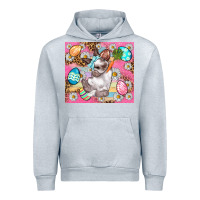 Heather Grey Easter Bunny And Egg With Leopard Pattern Tumbler Urban Hoodie - BundleAndBundleShop