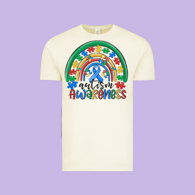Autism Awareness Rainbow Vintage Tee Designed By Maliassmallbusiness