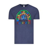 Vintage Denim autism awareness rainbow Vintage Tee - MaliasSmallBusiness