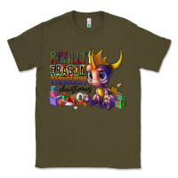 Army Green real dragon through christmas Classic Tee - CowhideDigitalArt