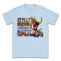 Dusty Blue real dragon through christmas Classic Tee - CowhideDigitalArt