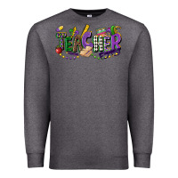 Charcoal Heather teacher mardi gras Premium Sweatshirt - CowGirlArtShop
