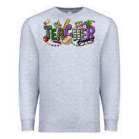 Heather Grey teacher mardi gras Premium Sweatshirt - CowGirlArtShop