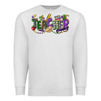 Oatmeal Heather teacher mardi gras Premium Sweatshirt - CowGirlArtShop