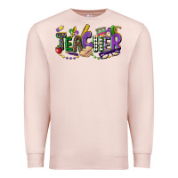 Pale Pink teacher mardi gras Premium Sweatshirt - CowGirlArtShop