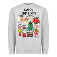 Heather Grey merry christmas Heavyweight Sweatshirt - MaliasSmallBusiness