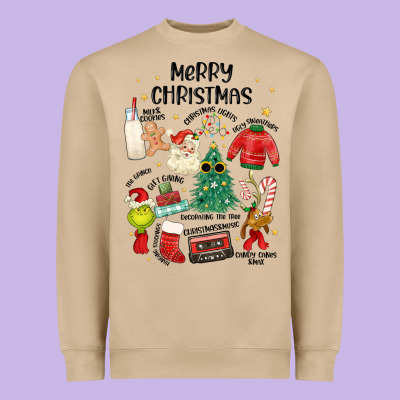 Merry Christmas Heavyweight Sweatshirt Designed By Maliassmallbusiness