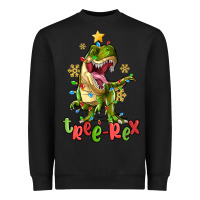 Black tree rex trex christmas dinosaur Heavyweight Sweatshirt - MaliasSmallBusiness