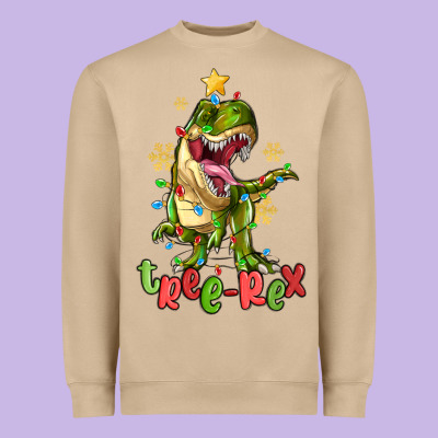 Tree Rex Trex Christmas Dinosaur Heavyweight Sweatshirt Designed By Maliassmallbusiness