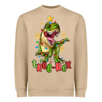 Mushroom tree rex trex christmas dinosaur Heavyweight Sweatshirt - MaliasSmallBusiness